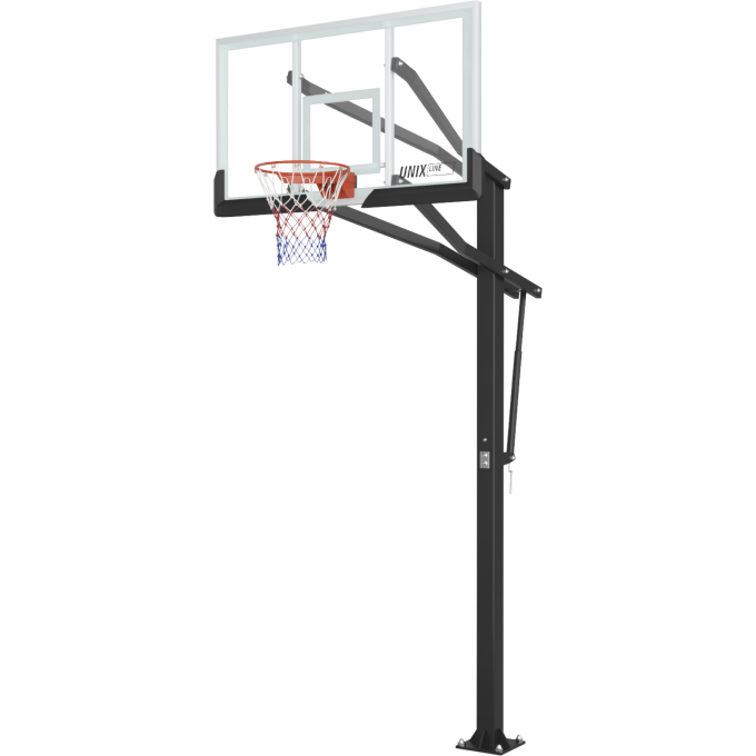 Баскетбольная стойка стационарная UNIX LINE B-STAND-TG PRO 72"x42" R45 H230-305 см BSTSSTPR305_72TGBK