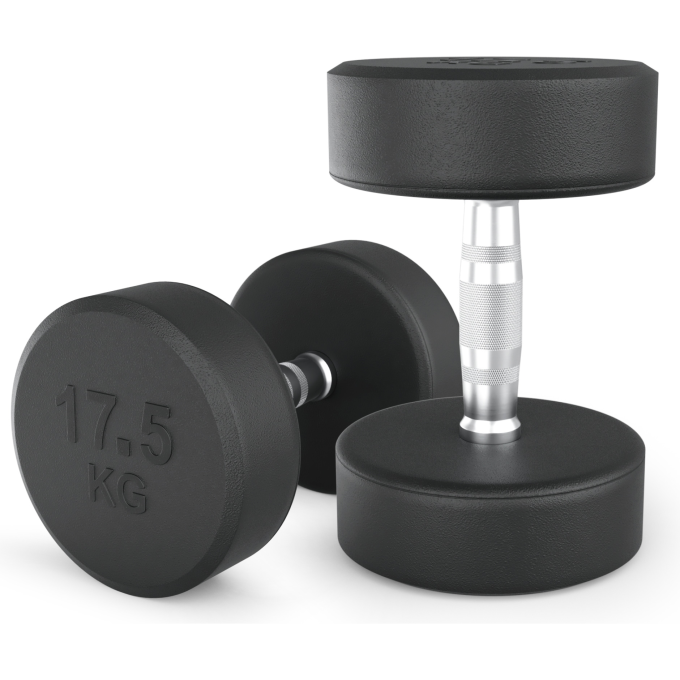 Гантель круглая UNIX FIT PRO обрезиненная 17,5 кг. DBRND17_5PBKx2